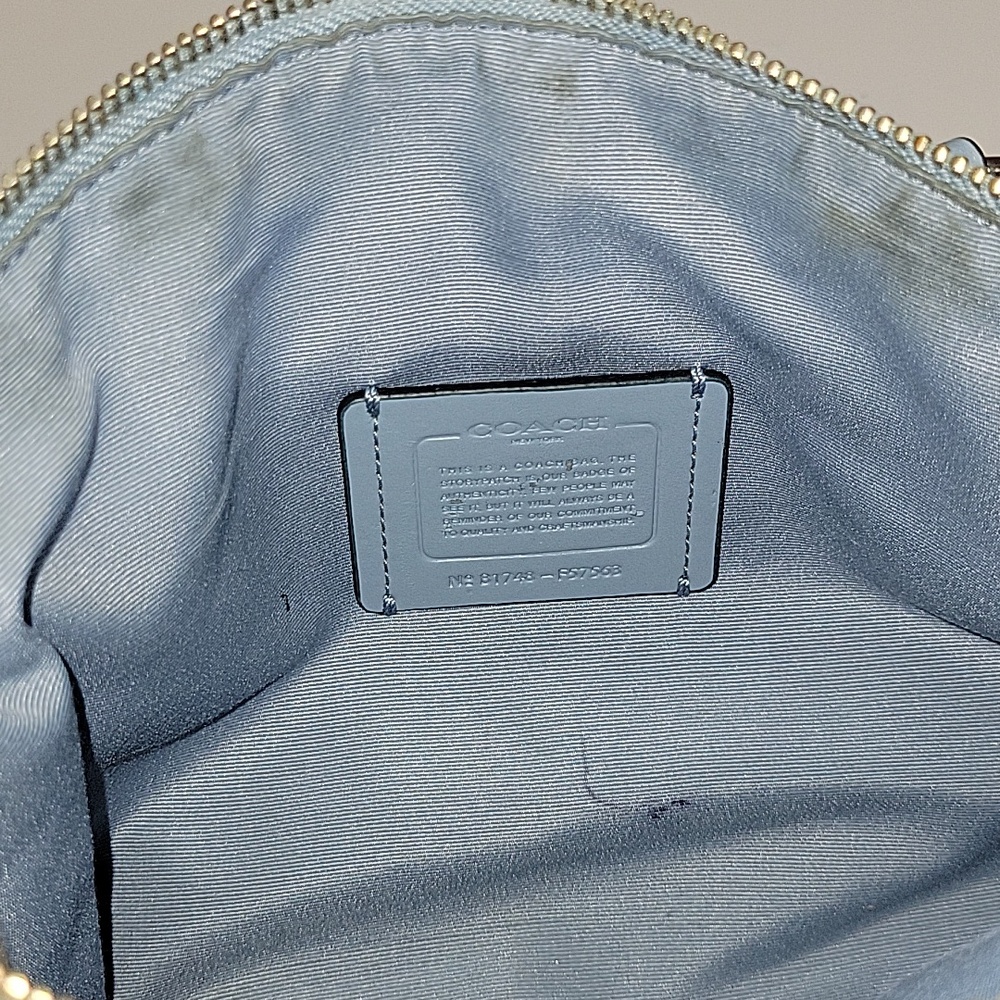 Coach Mini Kelsey Light Blue Leather Tote Crossbody Bag F57563 - Picture 14 of 15